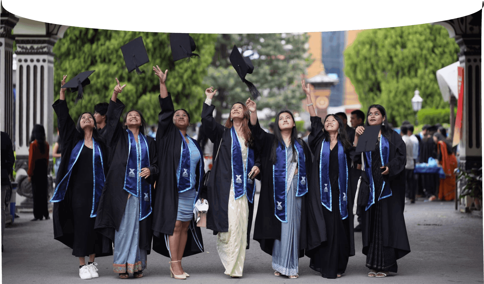 Students celebrating graduation