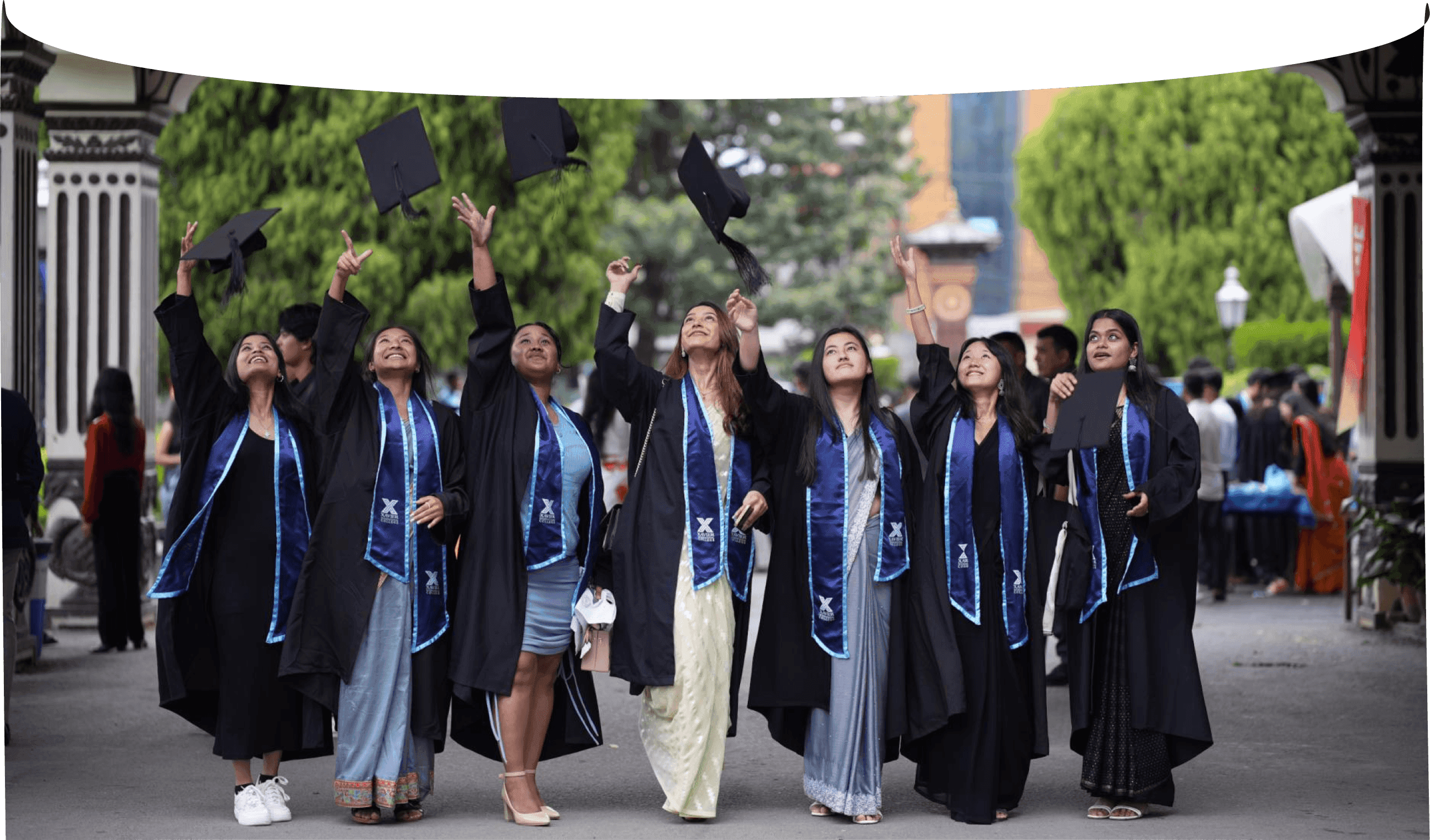 Students celebrating graduation