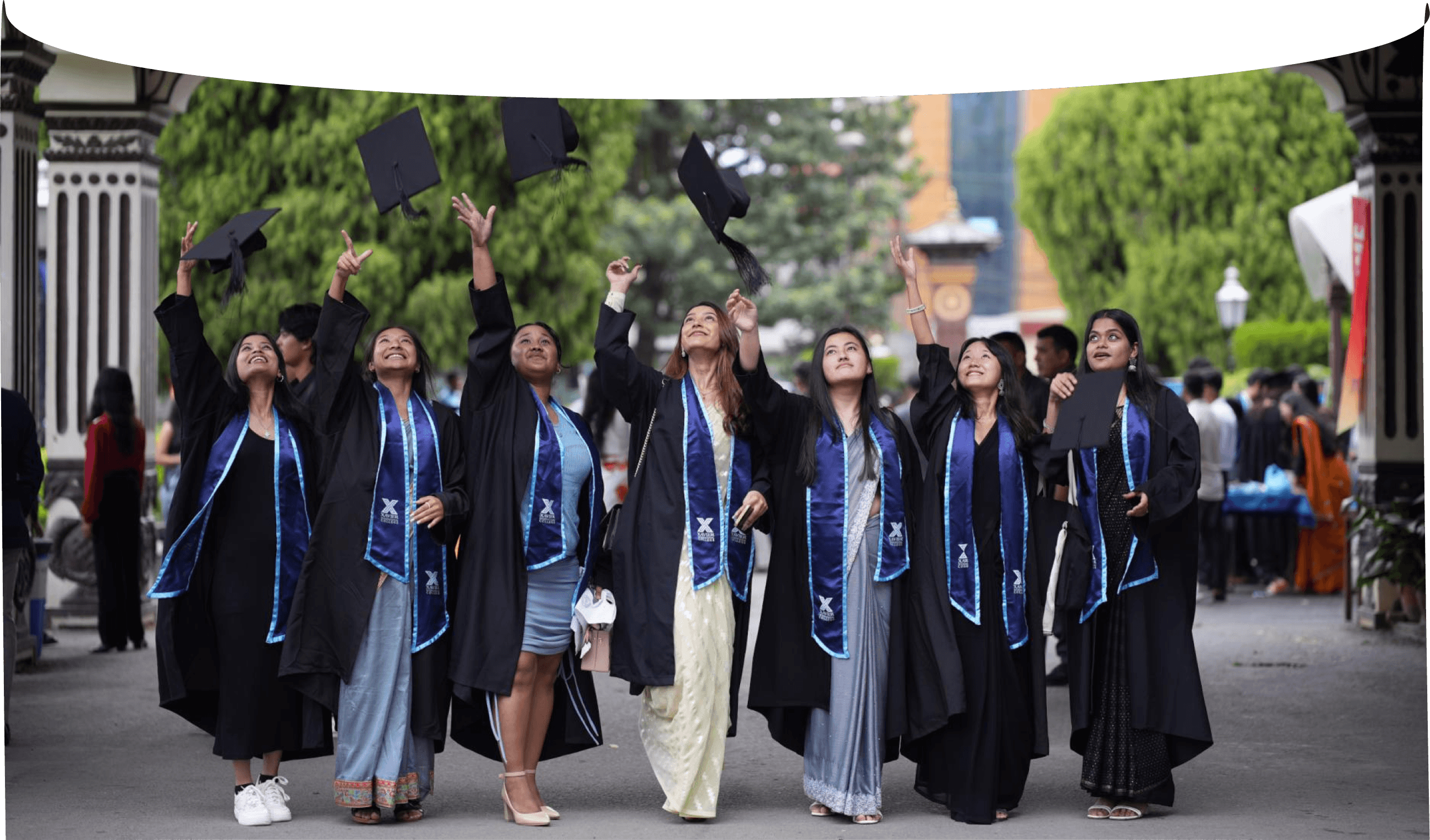 Students celebrating graduation